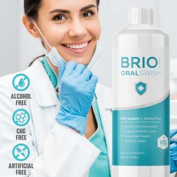 BRIOTECH Pure Hypochlorous Acid Oral Swish, Alcohol Free Mouthwash Rinse, Gentle Oral Care Hygiene, ...