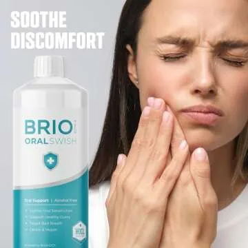 BRIOTECH Pure Hypochlorous Acid Oral Swish, Alcohol Free Mouthwash Rinse, Gentle Oral Care Hygiene, Fight Bad Breath, Support Against Plaque, Gum Irritation & Tender Gums, 32 fl oz