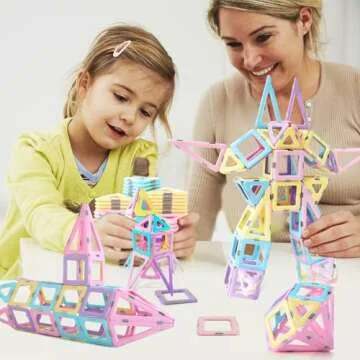 Magnetic Tiles 80pcs Set for Kids Creativity and Learning
