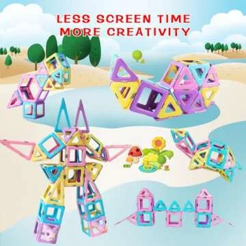 Magnetic Tiles 80pcs Set for Kids Creativity and Learning