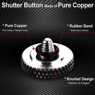 Camera Shutter Button (2 Pack/Silver) Upscale and Delicate Soft Shutter Release Button