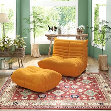 TIFLON Fireside Teddy Velvet Lounge Chair for Cozy Spaces