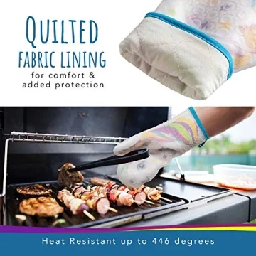 Gears Out Glitter Magic Unicorn Silicone Oven Mitt - Funny Oven Mitts - Heat Resistant Kitchen Glove, Soft Silicone, Quilted Fabric Lining