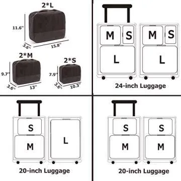 DoubleTrip Packing Cubes for Travel Accessories Luggage Organizer Bag Set Clothes Carry on Suitcase Bags (Black)
