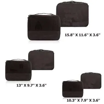 DoubleTrip Packing Cubes for Travel Accessories Luggage Organizer Bag Set Clothes Carry on Suitcase Bags (Black)