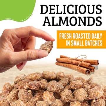Almond Brothers Roasted Almonds - Hand Crafted Cinnamon Glazed Roasted Almonds, Gluten-Free, Non-GMO...