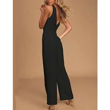LILYIN Women’s Elegant Sleeveless Wide Leg Jumpsuit