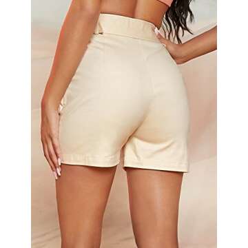 Verduas Women's High Waist Belted Shorts - Stylish Summer Wear