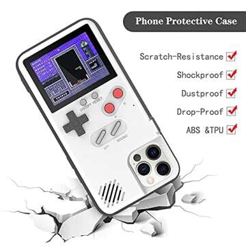 Autbye Gameboy Phone Case with 36 Retro Games for iPhone