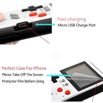 Autbye Gameboy Phone Case with 36 Retro Games for iPhone