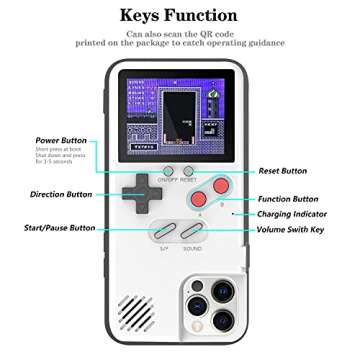Autbye Gameboy Phone Case with 36 Retro Games for iPhone