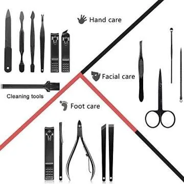Manicure Set Pedicure Set Nail Clippers – Mifine 16 in 1 Stainless Steel Professional Pedicure Kit Nail Scissors Grooming kit with Black Leather Case