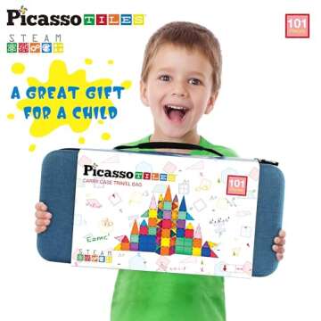 PicassoTiles 101pcs Magnetic Building Toy Set for Kids