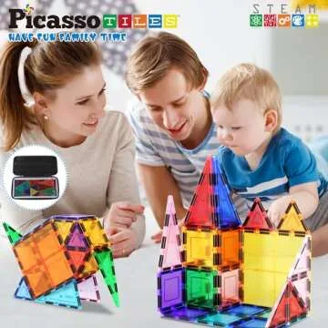 PicassoTiles 101pcs Magnetic Building Toy Set for Kids