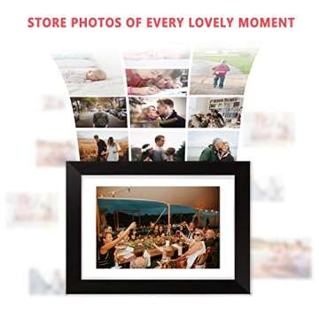AEEZO Digital Picture Frame 10.1 Inch 1280x800 IPS Touch Screen WiFi Smart Digital Photo Frame with 16GB Storage, Auto-Rotate Easy Setup to Share Photos or Videos via AiMOR APP, Wall Mountable Black