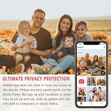 AEEZO Digital Picture Frame 10.1 Inch 1280x800 IPS Touch Screen WiFi Smart Digital Photo Frame with 16GB Storage, Auto-Rotate Easy Setup to Share Photos or Videos via AiMOR APP, Wall Mountable Black