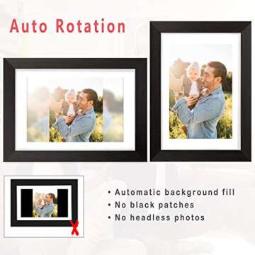 AEEZO Digital Picture Frame 10.1 Inch 1280x800 IPS Touch Screen WiFi Smart Digital Photo Frame with 16GB Storage, Auto-Rotate Easy Setup to Share Photos or Videos via AiMOR APP, Wall Mountable Black