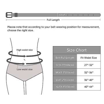 JASGOOD 4 Pack Leather Skinny Women Belts with Gold Buckle