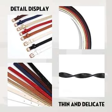 JASGOOD 4 Pack Leather Skinny Women Belts with Gold Buckle