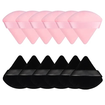 Pimoys 12 Pieces Powder Puff Face Triangle Makeup Puff - Perfect for Even Makeup Application
