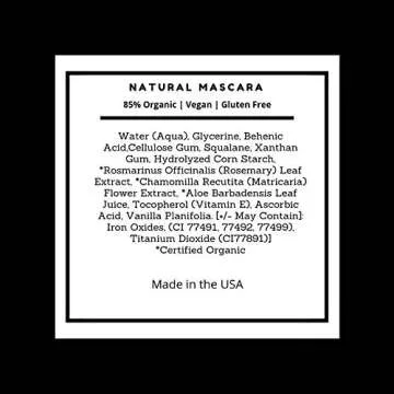 Mom's Secret 100% Natural Mascara Black, Organic, Vegan, Paraben & Gluten Free, Strengthens & Volumes, Stays on all day, Made in the USA, 0.25 ounce