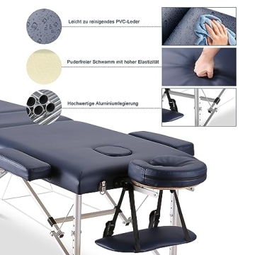 Adjustable Portable Massage Table with Aluminum Legs - CHRUN