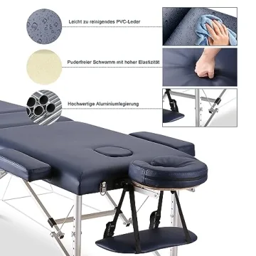 Adjustable Portable Massage Table with Aluminum Legs - CHRUN