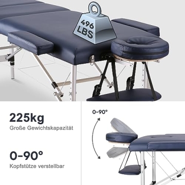 Adjustable Portable Massage Table with Aluminum Legs - CHRUN