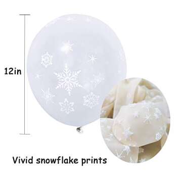 50PCS Christmas Snowflake Balloons - Perfect for Christmas and Winter Wedding Decorations/Winter Won...
