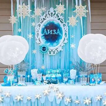 50PCS Christmas Snowflake Balloons - Perfect for Christmas and Winter Wedding Decorations/Winter Wonderland Party/Baby Shower Birthday Party Supplies