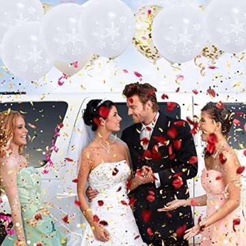 50PCS Christmas Snowflake Balloons - Perfect for Christmas and Winter Wedding Decorations/Winter Wonderland Party/Baby Shower Birthday Party Supplies