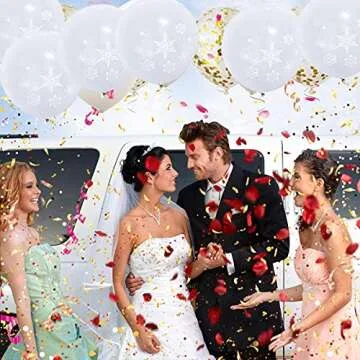 50PCS Christmas Snowflake Balloons - Perfect for Christmas and Winter Wedding Decorations/Winter Wonderland Party/Baby Shower Birthday Party Supplies