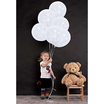 50PCS Christmas Snowflake Balloons - Perfect for Christmas and Winter Wedding Decorations/Winter Wonderland Party/Baby Shower Birthday Party Supplies