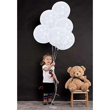 50PCS Christmas Snowflake Balloons - Perfect for Christmas and Winter Wedding Decorations/Winter Wonderland Party/Baby Shower Birthday Party Supplies