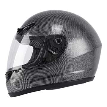 XFMT DOT Adult Motorcycle Flip Up Full Face Helmet Street Dirt Bike ATV Helmets (Carbon Fiber, X-Large)