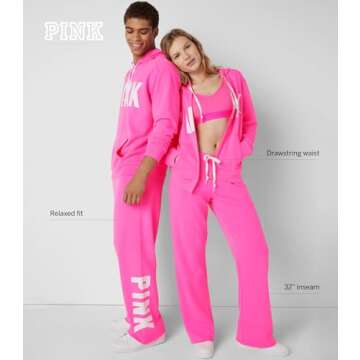 Victoria's Secret Women's PINK Logo Heritage Sweatpants, Womens Sweatpants, Light Green, (M)