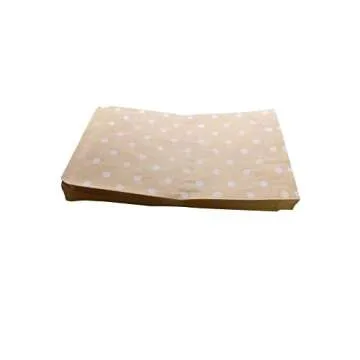 N'icePackaging 300 Qty 4" x 6" Decorative Flat Paper Gift Bags - White Polka-Dot on Brown Kraft Bags - For Sales/Treats/Parties Cookies/Gifts