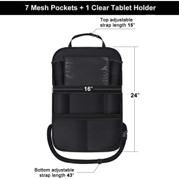ONE PIX Backseat Organizer with Tablet Holder for Families