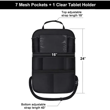 ONE PIX Backseat Organizer with Tablet Holder for Families