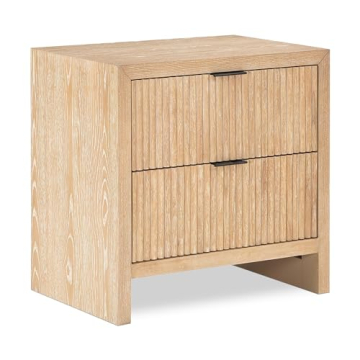 Meridian Furniture Art Deco Night Stand with Solid Wood & Fluted Drawer Fronts