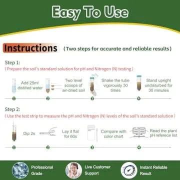 2-in-1 Complete Soil Test Kit for pH & Nitrogen – Includes Soil Sampling Spoon & Centrifuge Tube – Accurate & Easy-to-Use Soil Tester for Garden, Lawn & Plants Care