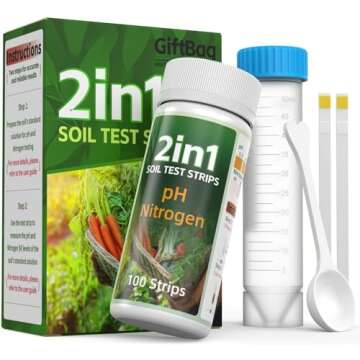 2-in-1 Complete Soil Test Kit for pH & Nitrogen – Includes Soil Sampling Spoon & Centrifuge Tube – Accurate & Easy-to-Use Soil Tester for Garden, Lawn & Plants Care