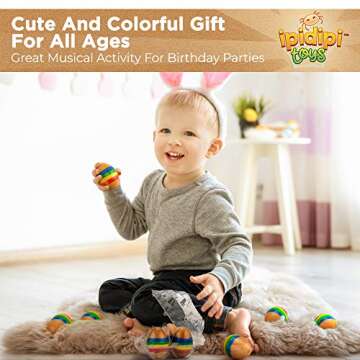 Funky Egg Musical Handmade Shakers Maracas for Kids 4 -Pack Natural, Wooden Egg Fillers Percussion Instruments - Montessori Sound Making Shakers - Sensory for Girls, Boys