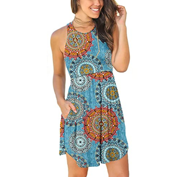 HiMONE Summer Dresses Women's Casual Sundresses for Women Casual Beach Petite Sun Dress with Pocket 2025 Trendy