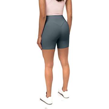 Kamo Fitness Ellyn High Waisted Yoga Shorts 6" Inseam Butt Lifting Tie Dye Soft Workout Pants Tummy ...