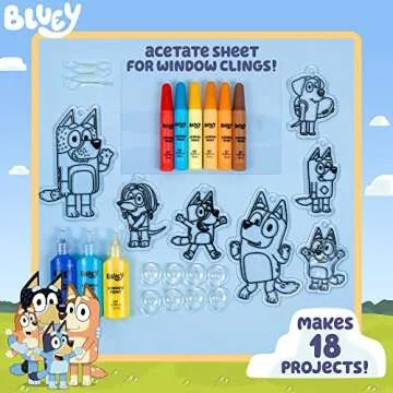 Bluey Window Art Suncatchers for Kids, Window Art Kit, Great Suncatchers Kit for Kids to Paint, Grea...