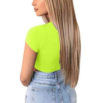 Mizoci Women's Sexy Ruched Tie Up Crop Top Basic Long Sleeve Cut Out T Shirt