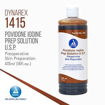 Dynarex Povidone Iodine Prep Solution 16oz Antiseptic