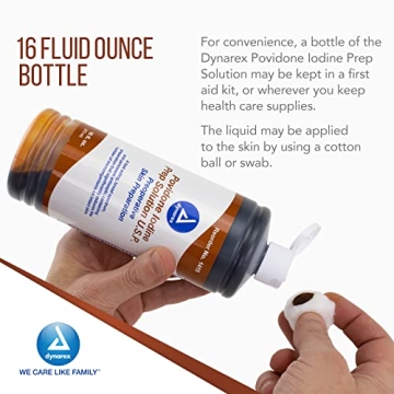 Dynarex Povidone Iodine Prep Solution 16oz Antiseptic
