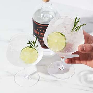 Viski Angled Stemmed Gin & Tonic Glasses for Cocktail Lovers